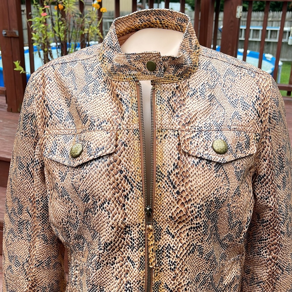 - LAL Live A Little Size Med Animal Print Zippered Jacket - Tags Attached